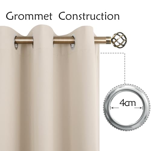 Champagne Room Darkening Curtains 95 Inch for Living Room (Champagne / 52"W x 95"L (Pack of 2))