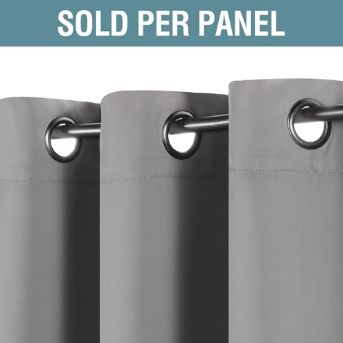 Grey Blackout Curtains for Bedroom Thermal Insulated Room Darkening Blackout Curtain Panel for Door (52"W x 102"L (Pack of 1) / Dove Gray)