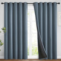 Stone Blue 100% Blackout Curtains 96 Inches Long 62" Wide 2 Panel (62"W x 96"L (Pack of 2) / Stone Blue)