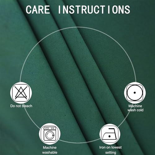 Blackout Curtains 52 x 90 Inch Long Dark Green Curtains Set of 2 Panels Room Darkening Curtains for Bedroom and Living Room (Green / 52"W x 90"L (Pack of 2))
