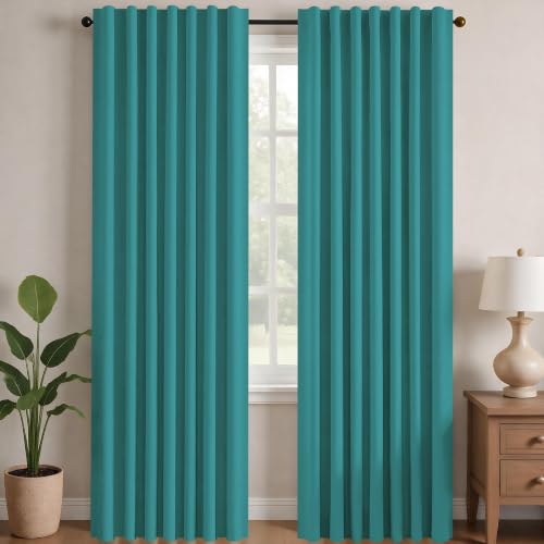 Blackout Curtains for Bedroom (Turquoise / 42"W x 84"L (Pack of 2))