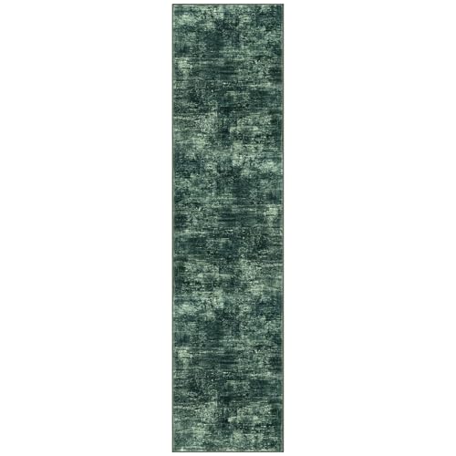 Abstract Runner Rug 2x8 Ft Washable Runners for Hallways (Dark Green / 2' x 8' (Rectangular))