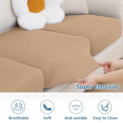 Milk Silk Couch Cushion Covers (Camel / Seat Cover Small)