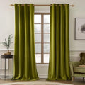 Velvet Curtains Light Olive Green 52 x 84 Inch Length Set of 2 (Light Olive / 52"W x 84"L (Pack of 2))