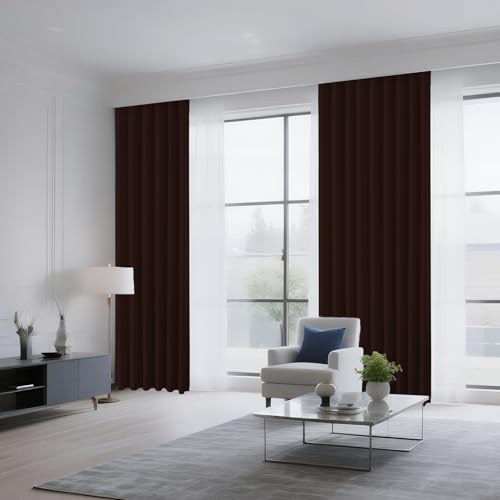 Blackout Curtains 108 inch Length 2 Panels Set (Chocolate / 52"W x 108"L (Pack of 2))