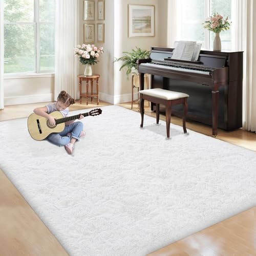 5x7 Area Rug for Living Room (White / 5' x 7' (Rectangular))