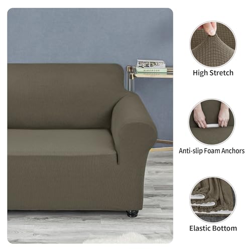 Stretch Couch Cover Slipcovers (Fossil / Large（78"-94"）)