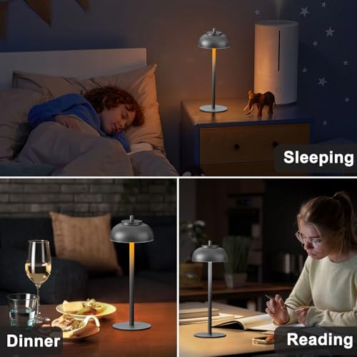 Cordless Table Lamps Rechargeable (Black-Set of Two)