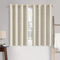 100% Blackout Linen Curtains for Bedroom 52x54 Inches Cream (Cream / 52"W x 54"L (Pack of 2))
