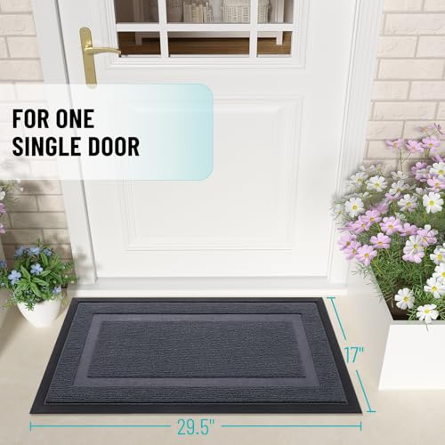Front Door Mat Outside 29.5x17 (Light Grey / 29.5" x 17")