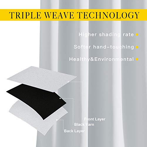 Room Darkening Curtain Panels (Greyish White / 46"W x 90"L (Pack of 2))