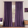 Purple Velvet Curtains 52x84 inches Luxury Blackout Curtains (Purple / 52"W x 84"L (Pack of 2))