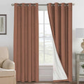 100% Blackout Linen Curtains 96" L 2 Panels Washed Spice (Washed Spice / 52"W x 96"L (Pack of 2))