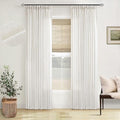 Natural Pinch Pleated Linen Curtains 96 Inches Long Living Room (Natural / 40"W x 96"L (Pack of 2))