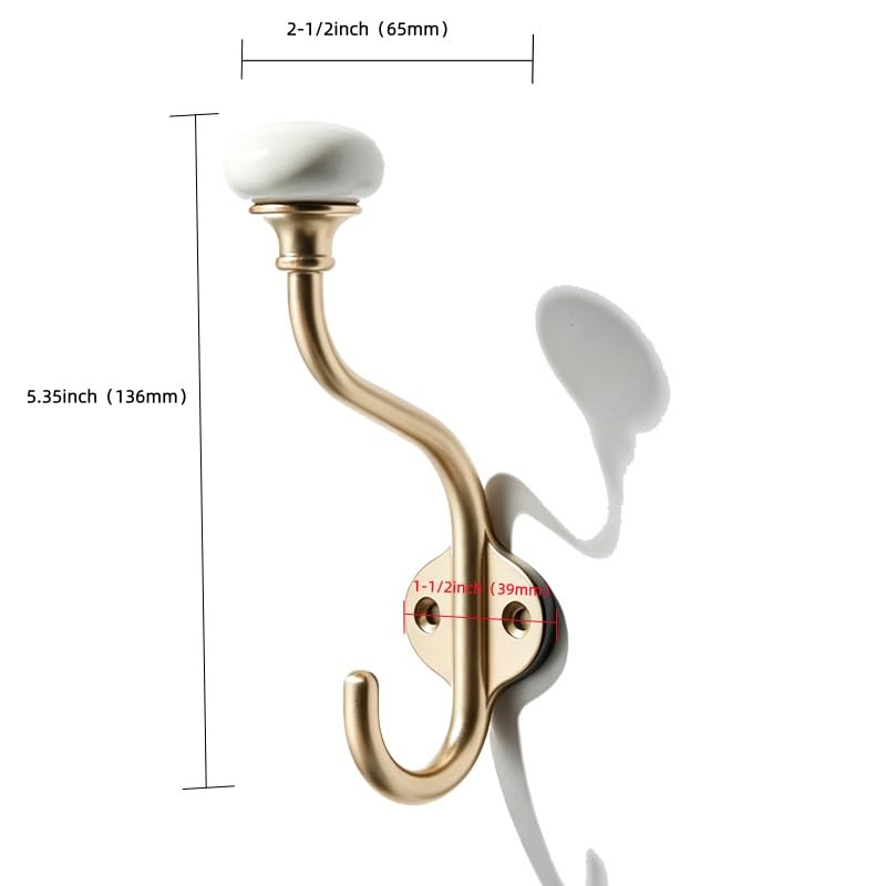 3 Pack Zinc Alloy Champagne Bronze Coat Hooks Modern (Champagne Bronze)