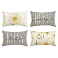 Home Sweet Home Spring Summer Flowers Throw Pillow Covers (Grey / 20" x 12" (Pack of 4))