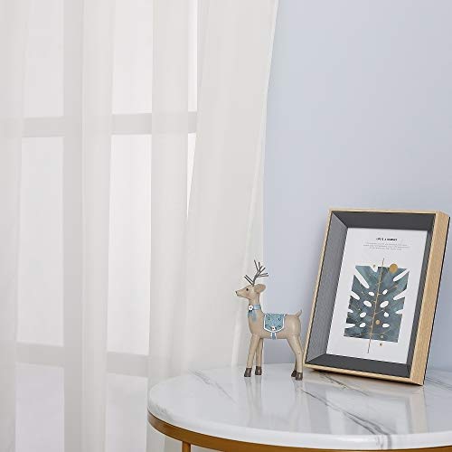 Beige Sheer Curtains Airy & Elegant for Windows (Beige / 37"W x 84"L (Pack of 2))