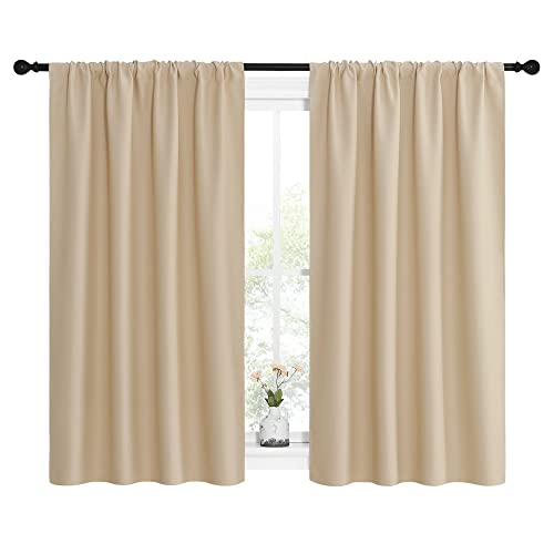 Blackout Room Darkening Curtains (Biscotti Beige / 42"W x 54"L (Pack of 2))