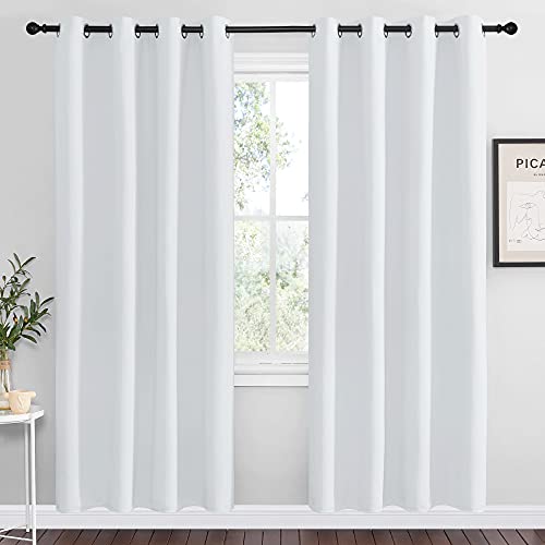 Room Darkening Curtains for Living Room (Greyish White / 55"W x 78"L (Pack of 2))