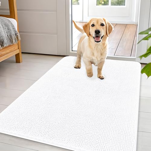 Dog Door Mat for Muddy Paws 44x32 (White / 44" X 32")