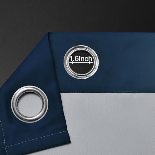 Dark Blue Black Ombre Curtains 52x63 Inche Long 2 (52"W x 63"L (Pack of 2) / Dark Blue and Black)