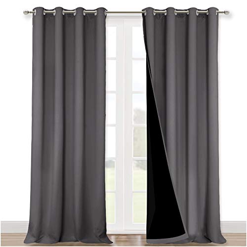 100% Blackout Blinds (Grey / 52"W x 102"L (Pack of 2))