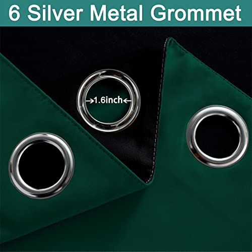 Dark Green 100% Blackout Curtains 63 Inches Long 42" Wide 2 Panels (42"W x 63"L (Pack of 2) / Dark Green)