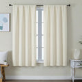 Ava Light Beige Light Filtering Curtains for Bedroom 63 Inch Length 2 Panels Set (Light Beige / 40"W x 63"L (Pack of 2))