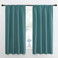 Window Curtains Blackout Drapes (Sea Teal / 42"W x 63"L (Pack of 2))