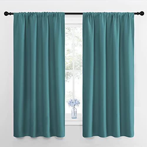 Window Curtains for Bedroom (Sea Teal / 42"W x 48"L (Pack of 2))