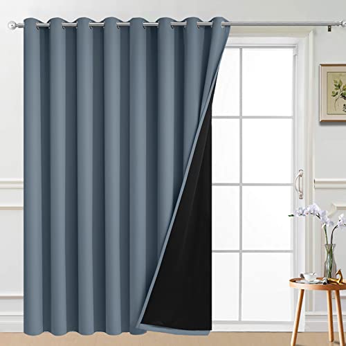 Stone Blue Blackout Patio Door Curtain Panels W100 x L96 (100"W x 96"L (Pack of 1) / Stone Blue)