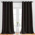 Blackout Thick Window Curtains (Toffee Brown / 52"W x 108"L (Pack of 2))