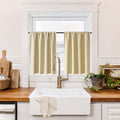 100% Blackout Basement Curtains 30 inches Long (100% Blackout - Biscotti Beige / 34"W x 30"L (Pack of 2))