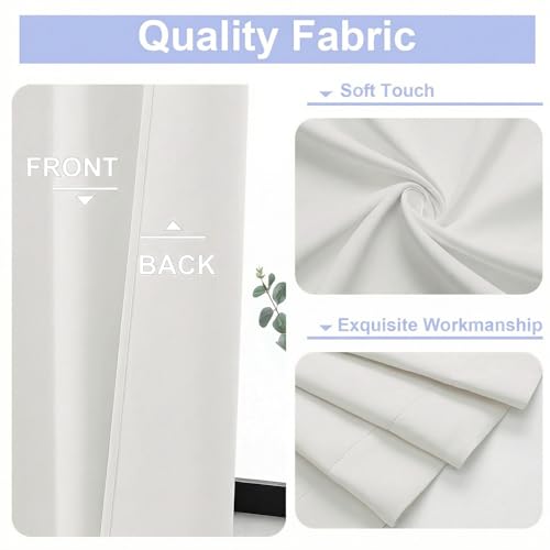 Ava Ivory Short 36 Inches Light Filtering Curtain 2 Panels Set (Ivory / 40"W x 36"L (Pack of 2))
