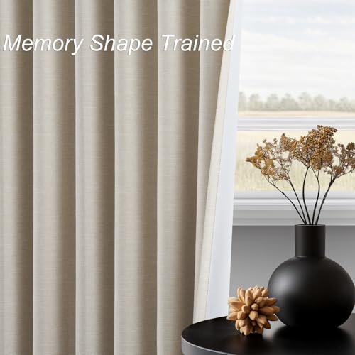 78 Inch Custom Made Curtains for Sliding Door Closet Doors 100% Blackout Curtains for Living Room Bedroom Back Tab Pleated Heat Blocking Insulated Drapes Heat Neutral White (Beige / 52"W x 78"L (Pack of 2))