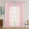 Blush Pink Sheer Curtains 84 Inches Long 2 Panels Set (Blush Pink / 59"W x 84"L (Pack of 2))