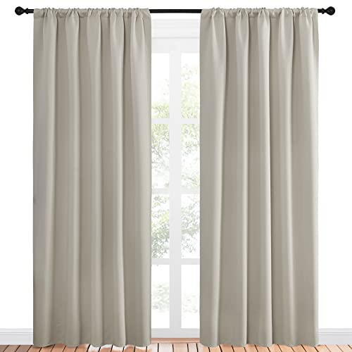 Blackout Curtains for Living Curtains (Natural / 52"W x 84"L (Pack of 2))