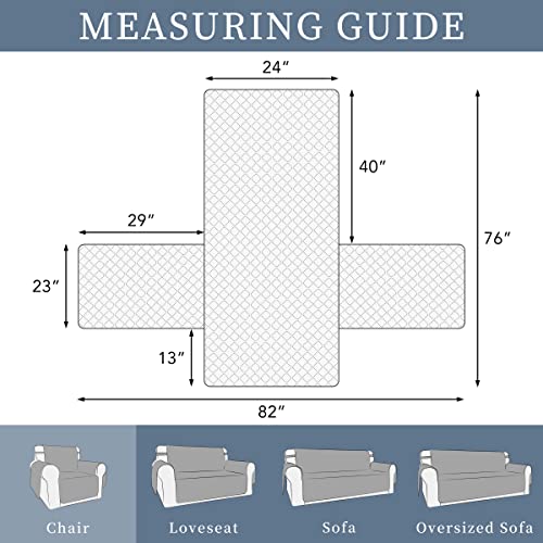 Double Protection 100% Waterproof Chair Sofa Covers for Living Room (Ivory/Ivory / Chair Small)