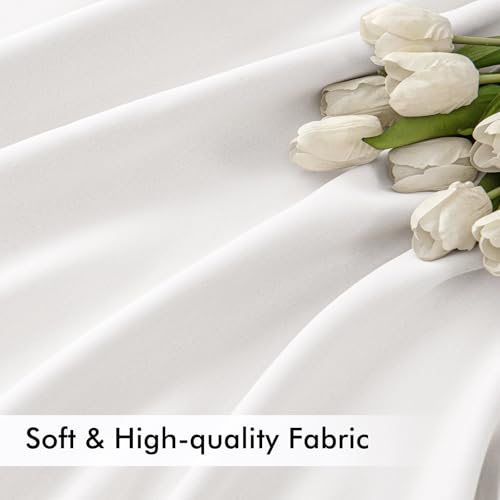 Pure White Back Tab Blackout Curtains 52x90 Inch Long 2 Panels Set (Pure White / 52"W x 90"L (Pack of 2))