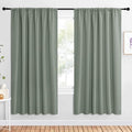 2 Panels Blackout Curtains (Greyish Green / 62"W x 72"L (Pack of 2))