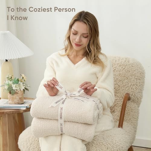 Buttery Ivory Bedding Blanket Twin Size 60x80 (Heather Ivory / Twin (60"x80"))
