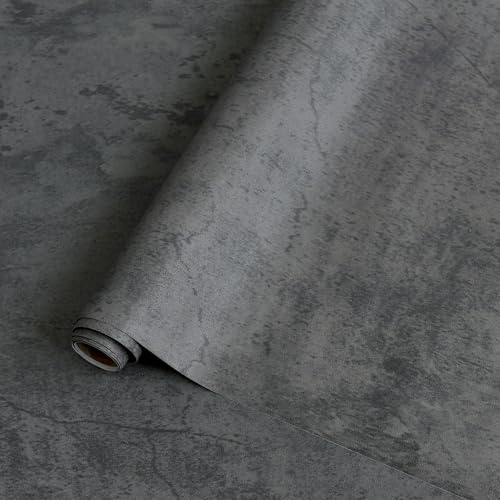 Concrete Wallpaper Cement Contact Paper Dark Grey Blue Wallpaper (blue/grey / 15.8" x 118")