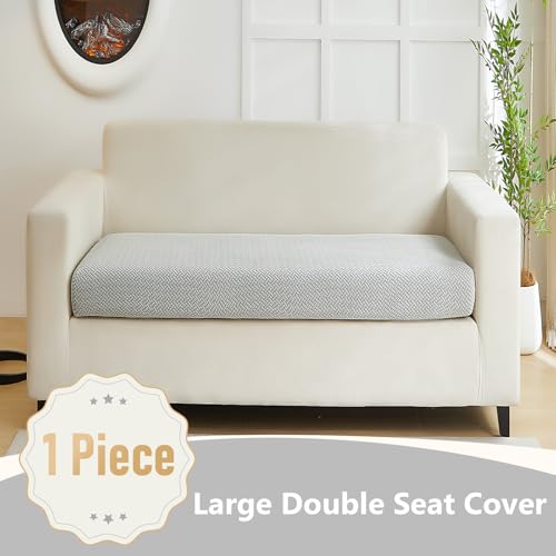 Couch Cushion Covers for Sofa Couch Covers Wear (Texture-light Gray / Large Double Seat Cover)