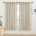 Linen Semi Sheer Curtains 63 inch Length for Living Room Office (Beige / 52"W x 63"L (Pack of 2))