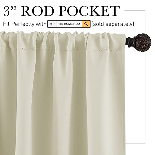 Curtains for Bedroom Living Room Dining Room Office 84 inches Long (Beige / 42"W x 84"L (Pack of 2))