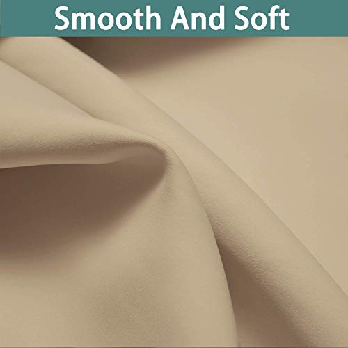 Beige 100% Blackout Curtains 96 Inches Long for Bedroom 52" Wide (52"W x 96"L (Pack of 2) / Beige)