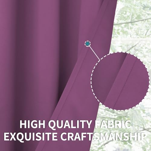 Short Curtains for Small Window 45 Inch (Eggplant Purple / 38"W x 45"L (Pack of 2))