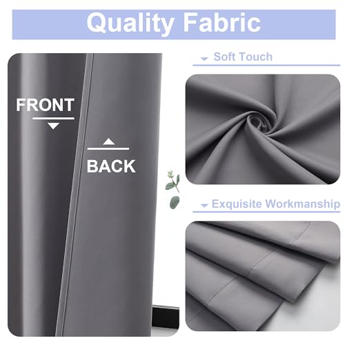 Ava Light Grey Short 36 Inches Blackout Curtain 2 Panels Set (Light Grey / 40"W x 36"L (Pack of 2))