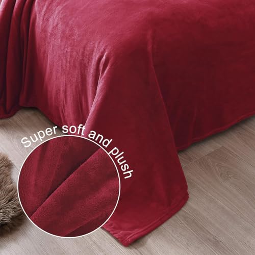 Soft Fleece Throw Blanket for Couch (Deep Red / Throw (50" x 60"))