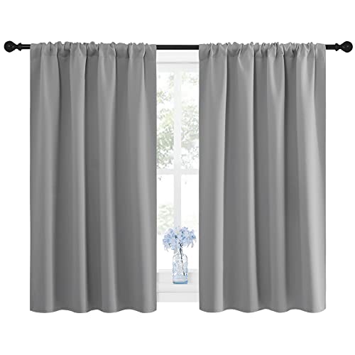 Window Curtains for Bedroom (Silver Grey / 42"W x 48"L (Pack of 2))